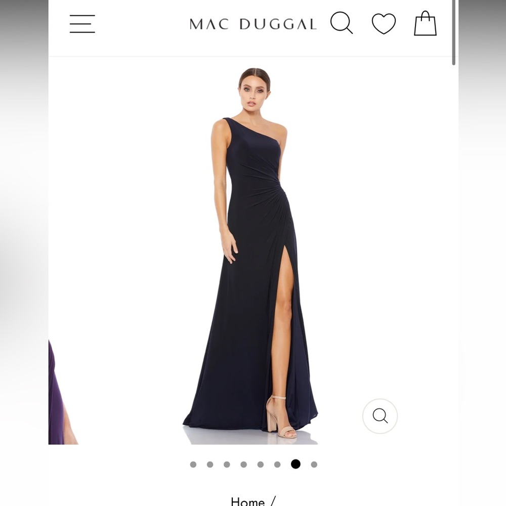 Mac Duggal ONE SHOULDER RUCHED JERSEY EVENING GOWN